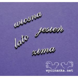 Tekturka Wycinanka Cztery Pory Roku - Napisy po Polsku, 4szt